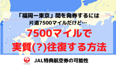 片道分の7500マイルで福岡-東京を(実質)往復できる!?JAL特典航空券の可能性